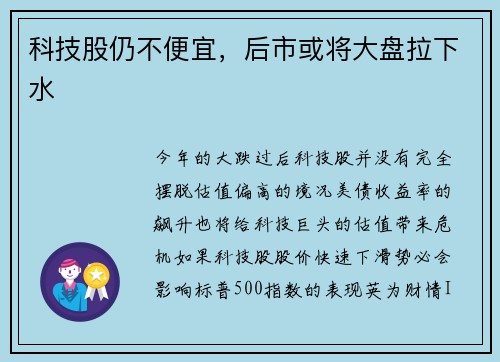 科技股仍不便宜，后市或将大盘拉下水 